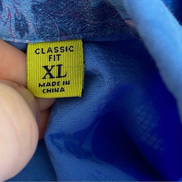 Robert Graham Shirt Men XL Floral flip cuff Print Contrast Preppy Going Out Club - Picture 6 of 9